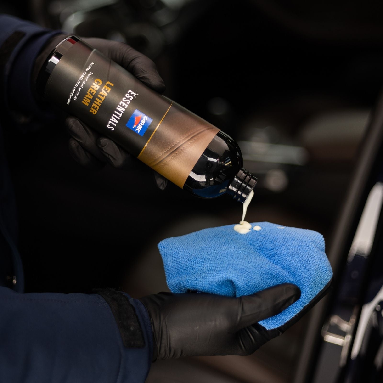 leather cream pleie for skinnsetene i bilen